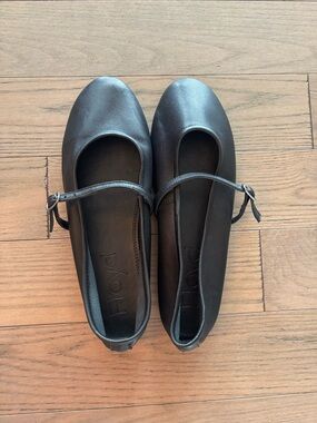 Flora Black Mary Jane Flats